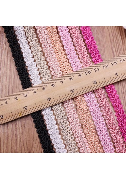Gümüş Tarzı 12MM 8 Yard 12MM Eğri Pamuk Dantel Trim Kırkayak Örgülü Şerit Kumaş El Yapımı Dıy Elbise Dikiş Dantel Trim Malzemeleri Zanaat Aksesuarları (Yurt Dışından)