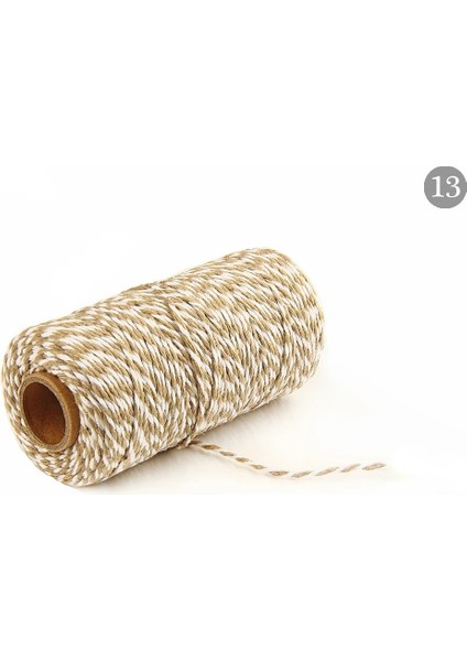 Haki Beyaz Tarzı 100 M * 2 mm Çift Renkli Pamuk Fırıncılar Sicim Dize Pamuk Kordonlar Halat El Yapımı Noel Hediyesi Için Ambalaj Craft Dıy Hediye Paketi (Yurt Dışından)