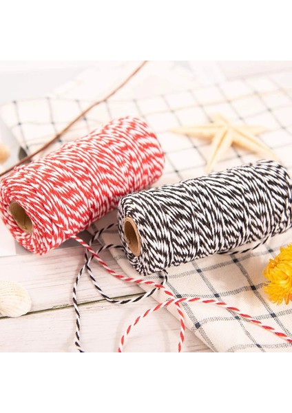 Haki Beyaz Tarzı 100 M * 2 mm Çift Renkli Pamuk Fırıncılar Sicim Dize Pamuk Kordonlar Halat El Yapımı Noel Hediyesi Için Ambalaj Craft Dıy Hediye Paketi (Yurt Dışından) fırsatları
