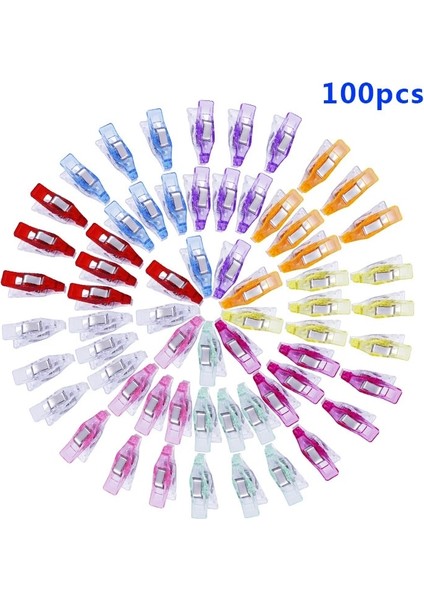 100 Adet Çok Renkli Stil Dıy Patchwork Lastik Çok Amaçlı El Sanatları Giyim Klipleri Seti Renkli Dikiş Klipleri Kağıt Örgü Konfeksiyon Klipleri (Yurt Dışından)