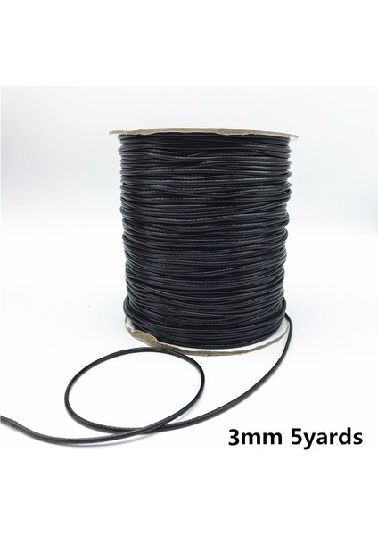Siyah-3mm Tarzı Mumlu Pamuk Kordon Halat Mumlu Iplik Kordon Dize Kayış Kolye Halat Takı Yapımı Için (Yurt Dışından)