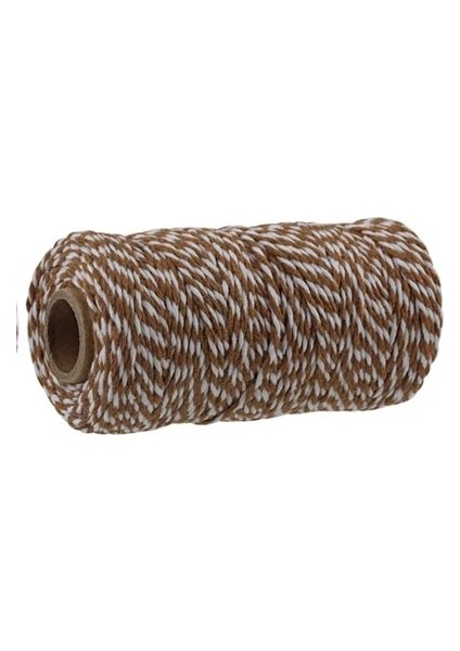 Kahverengi Beyaz Tarzı Dıy Bükülmüş Kordonlar Hediye Paketleme Aksesuarları Ambalaj Dekorasyon Düğün Parti Paketleme Çift Renkli Pamuklu Fırıncı Sicim Halat (Yurt Dışından)