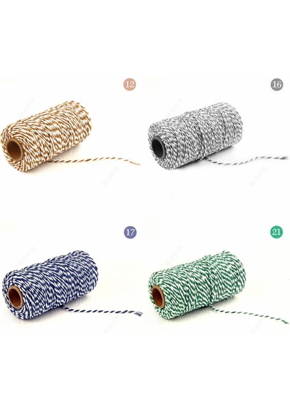 Kahverengi Beyaz Tarzı Dıy Bükülmüş Kordonlar Hediye Paketleme Aksesuarları Ambalaj Dekorasyon Düğün Parti Paketleme Çift Renkli Pamuklu Fırıncı Sicim Halat (Yurt Dışından) indirimleri