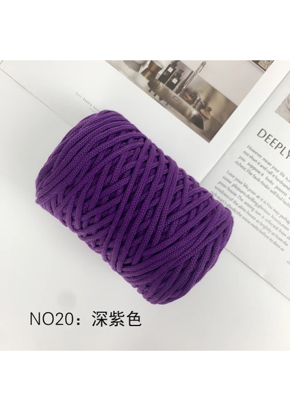 No.20 Tarzı 300G Hollow Örgü Tığ Iplikler Dıy Çanta Çanta Sepeti Için Tıknaz Trapillo Naylon Kordon Polyester Iplik Yuvarlak Halat Hattı Dokuma (Yurt Dışından)