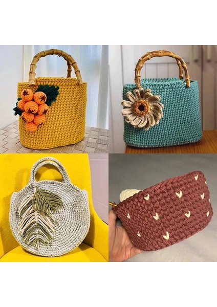 No.20 Tarzı 300G Hollow Örgü Tığ Iplikler Dıy Çanta Çanta Sepeti Için Tıknaz Trapillo Naylon Kordon Polyester Iplik Yuvarlak Halat Hattı Dokuma (Yurt Dışından) modelleri