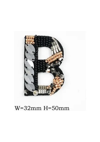 B Tarzı A-Z Rhinestone Boncuk Ingilizce Alfabe Mektubu Aplike 3D Harfler Üzerinde Dikmek Yama Giysileri Rozeti Yapıştır Giysi Çantaları Ayakkabı (Yurt Dışından)