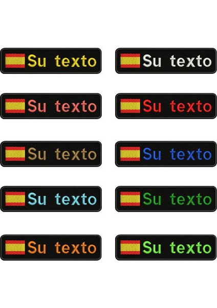 Turuncu-Velcro Tarzı Ispanyol Bayrağı Ispanya 10X2.5 cm Nakış Özel Ad Metin Yama Çizgili Rozet Demir On Veya Velcro Destek Yamaları Sırt Çantası Şapka (Yurt Dışından)