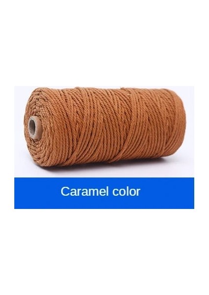 Karamel Renk Stili 2mm El Yapımı Halat 100% Pamuk Halat Renkli Sicim Makrome Kordon Dize Parti Düğün Dekorasyon Aksesuar Dıy Kordon Için (Yurt Dışından)