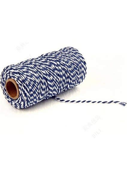 Renk 05 Stili 100 Metersroll 2mm Pamuklu Fırıncı Sicim Halat Kordon Noel Düğün Dekorasyon Hediye Paketleme Rustik Ülke El Sanatları (Yurt Dışından)