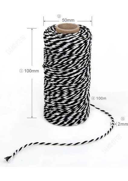 Renk 05 Stili 100 Metersroll 2mm Pamuklu Fırıncı Sicim Halat Kordon Noel Düğün Dekorasyon Hediye Paketleme Rustik Ülke El Sanatları (Yurt Dışından) fırsatları