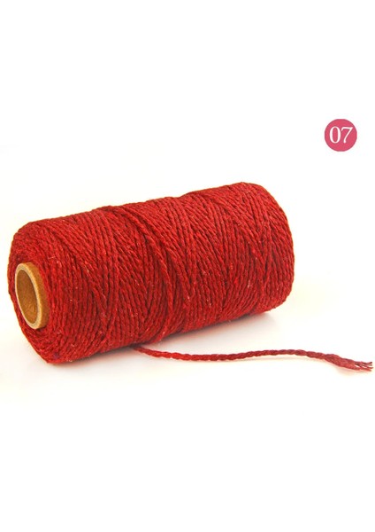 Renk 7 Tarzı 2mm Halat Bükülmüş Kordon % 100% Pamuk Halat Renkli Sicim Fil Makrome Kordon Dize Iplik Parti Düğün Dekorasyon Aksesuarı Dıy Kordon (Yurt Dışından)