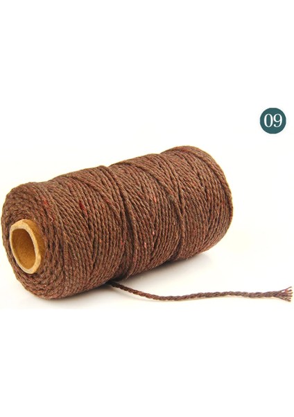 Renk 9 Tarzı 2mm Halat Bükülmüş Kordon % 100% Pamuk Halat Renkli Sicim Fil Makrome Kordon Dize Iplik Parti Düğün Dekorasyon Aksesuarı Dıy Kordon (Yurt Dışından)