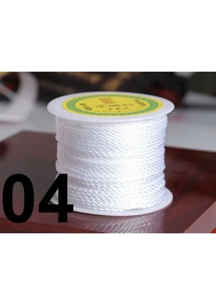 Beyaz Stil 32.8 Ts 2mm Naylon Dize Çin Saten Ipek Örgülü Kordon Aşk Bağlama Halatı (Yurt Dışından)