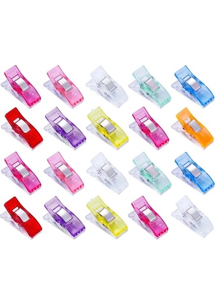 20 Adet Yeşil Stil Mıusıe Iş Ayak Kılıfı Renkli Plastik Klipsler Kumaş Kelepçeler Patchwork Hemming Dikiş Araçları Dikiş Aksesuarı (Yurt Dışından)