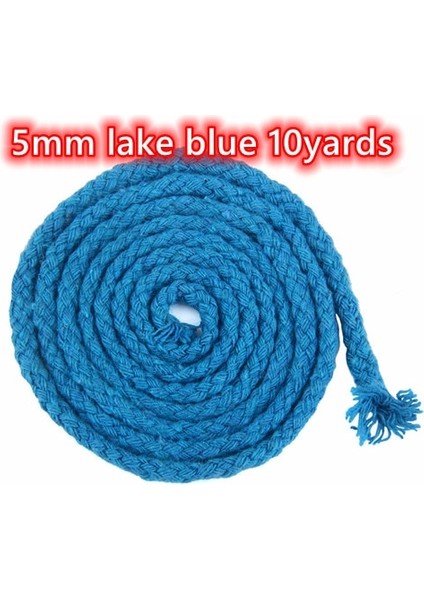 5 mm Göl Mavisi 10 Yard Stili 10 Yards 5mm Renkli Bükülmüş Kordon Halat 100% Pamuk Dokuma Halat Kordonlar Craft Dekoratif Dıy El Yapımı Çanta Ipli Kemer Aksesuarları (Yurt Dışından)