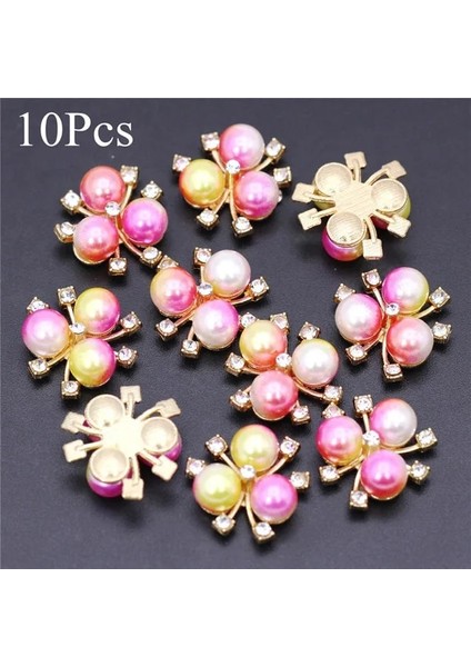 No.4 Tarzı Zanaat Düz Geri Taşlar Dekoratif Düğmeler Alaşım Diamante Kristal Yay Takı Aksesuarları Için Çiçek Inci Rhinestone Düğmeler (Yurt Dışından)