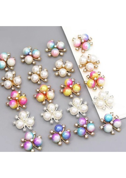 No.4 Tarzı Zanaat Düz Geri Taşlar Dekoratif Düğmeler Alaşım Diamante Kristal Yay Takı Aksesuarları Için Çiçek Inci Rhinestone Düğmeler (Yurt Dışından) fiyatları