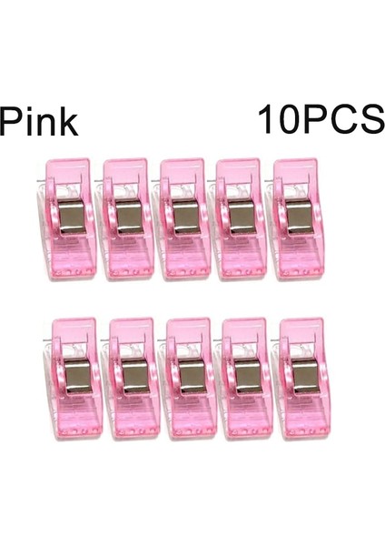 Pembe 10 Adet Tarzı Çok Amaçlı Dikiş Klipleri Kapitone Klipsleri Çok Renkli Sihirli Klipsler Kumaş Klipsleri Dikiş Kapitone El Sanatları Asılı Dayanıklı Klipsler (Yurt Dışından)