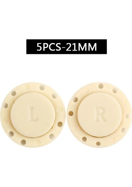 BEJ-5PCS-21MM Tarzı 5 Takım Yüksek Dereceli Görünmez Plastik Mıknatıs Düğme Toka Giyim Dekorasyon Işi Dikiş Seti Giyim El Sanatları Yaka Çiceği Couture (Yurt Dışından)