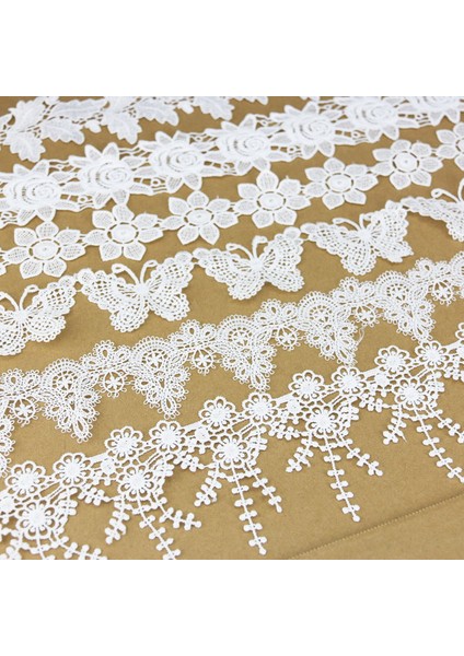 No.6 Tarzı (1 Yardslot) Beyaz El Yapımı Dantel Dantel Takı Patchwork Malzeme Dantel Kurdele Dıy Dikiş Konfeksiyon Aksesuarları (Yurt Dışından)