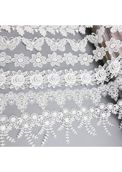 No.6 Tarzı (1 Yardslot) Beyaz El Yapımı Dantel Dantel Takı Patchwork Malzeme Dantel Kurdele Dıy Dikiş Konfeksiyon Aksesuarları (Yurt Dışından)