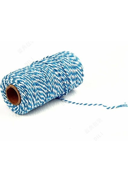 Renk 06 Stili 100 Metersroll 2mm Pamuklu Fırıncı Sicim Halat Kordon Noel Düğün Dekorasyon Hediye Paketleme Rustik Ülke El Sanatları (Yurt Dışından)