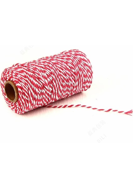 Renk 07 Stili 100 Metersroll 2mm Pamuklu Fırıncı Sicim Halat Kordon Noel Düğün Dekorasyon Hediye Paketleme Rustik Ülke El Sanatları (Yurt Dışından)