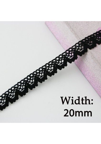 No.12 Tarzı (5 Metreroll) Siyah Dantel Kumaş Pamuk Işlemeli Trim Dıy Dikiş El Yapımı El Sanatları Şerit Malzemeleri (Yurt Dışından)