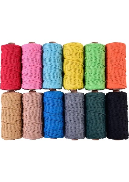 No.9 Tarzı Yards 100% Pamuk Kordon Renkli Kordon Ip Bej Bükülmüş El Sanatları Makrome Ip Dıy Ev Tekstili Dekoratif Tedarik (Yurt Dışından)