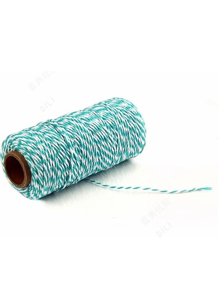 Renk 02 Stili 100 Metersroll 2mm Pamuklu Fırıncı Sicim Halat Kordon Noel Düğün Dekorasyon Hediye Paketleme Rustik Ülke El Sanatları (Yurt Dışından)