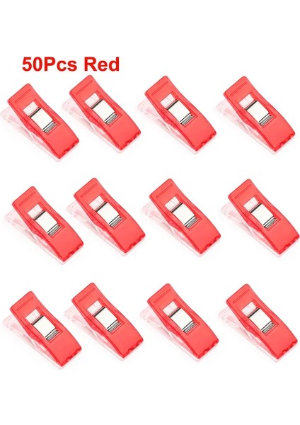 50 Adet Kırmızı Stil Adet Dikiş Klipsleri Çok Amaçlı Kapitone Klipsleri Giydirin Dikiş Malzemeleri Için Plastik Kelepçeler Dıy El Sanatları Bağlama Klipleri Kağıt (Yurt Dışından)