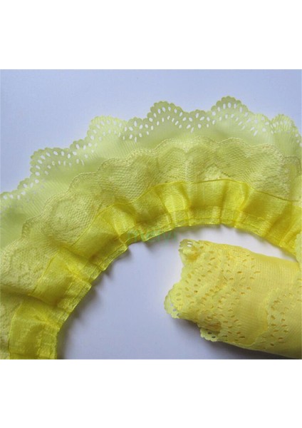 Beyaz Stil 1 Yard 3 Katmanlı Pileli Organze Dantel Şerit Toplanan Örgü Kumaş El Yapımı Dıy Gelinlik Dantel Trim Dikiş Bebek Oyuncak Craft 6.5cm (Yurt Dışından)