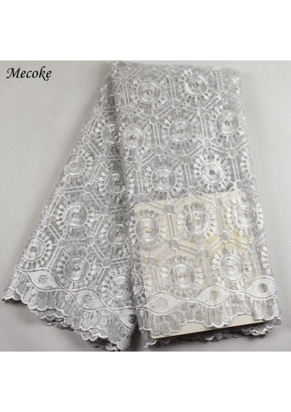 Beyaz Stil 2,5 Yarda Mecoke Afrika Fransız Dantel Kumaş Yüksek Li Nijerya Fransız Net Afrika Dantel Fabr Yeşil Gipür Dantel Kumaş Kadınlar Için (Yurt Dışından)