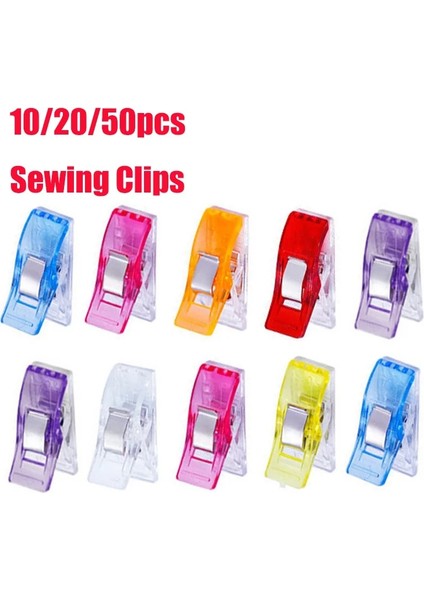 20 Adet Şeffaf Stil Dikiş Klipsleri Plastik Klipsler Kapitone Crafting Crocheting Örgü Güvenlik Klipsleri Çeşitli Renkler Bağlama Klipsli Kağıt (Yurt Dışından)