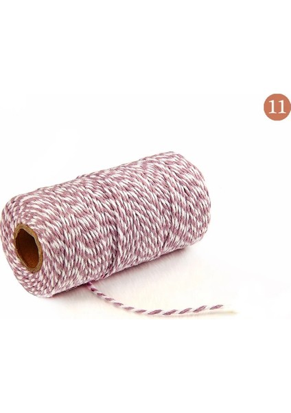 Açık Mor Beyaz Stil 100 M * 2 mm Çift Renkli Pamuk Fırıncılar Sicim Dize Pamuk Kordonlar Halat El Yapımı Noel Hediyesi Için Ambalaj Craft Dıy Hediye Paketi (Yurt Dışından)