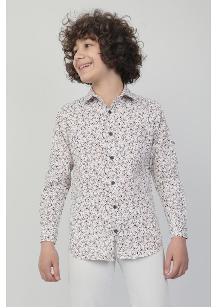 Çiçek Desenli Gömlek Pantolon Erkek Çocuk Takım 3507