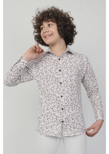 Çiçek Desenli Gömlek Pantolon Erkek Çocuk Takım 3507