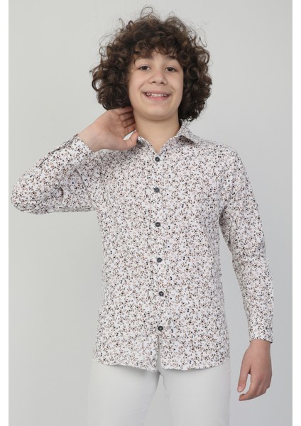 Çiçek Desenli Gömlek Pantolon Erkek Çocuk Takım 3507