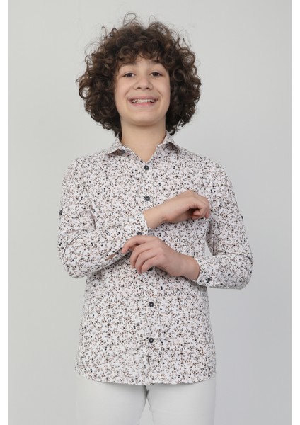 Çiçek Desenli Gömlek Pantolon Erkek Çocuk Takım 3507