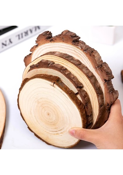 2 Adet 8-10CM Tarzı 1 Paket Bitmemiş Ahşap Çam Doğal Yuvarlak Ahşap Dilimleri Daireler Ağaç Kabuğu ile Parti Düğün Dıy El Sanatları Için Günlük Diskler Boyama Aralık (Yurt Dışından)