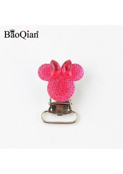 Gül Tarzı 5 Adetlot El Yapımı Reçine Minnie Bebek Metal Emzik Tutucular Için Klipler Yuvarlak Klipsler Askı Dıy Çocuk Konfeksiyon Aksesuarları (Yurt Dışından)