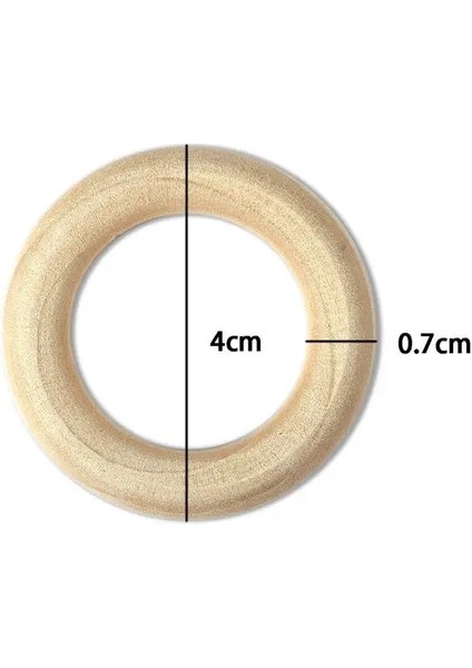 40MM-7MM 50 Adet Stil Ahşap Yüzük Bebek Diş Kaşıyıcı Daire Doğal Ahşap Kemirgen Diş Çıkarma Halkası Oyuncak Montessori Dıy Hemşirelik Bebek Hediye Süsler Aksesuarları (Yurt Dışından)