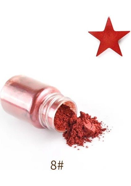 No.8 Stili Inci Tozu Boya Epoksi Reçine Kalıp Pigment Dıy Silikon Takı Yapımı Uv Epoksi Tırnak Boya Pigment Inci Renklendirici Boya Nail Art (Yurt Dışından)