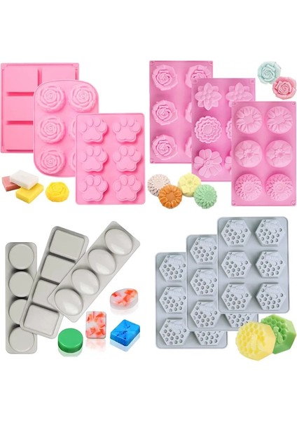 No.6 Tarzı 3D El Yapımı Silikon Sabun Kalıpları Arı Petek Çikolata Bisküvi Buz Küpü Yapma Kalıp Araçları Dıy Çiçek Şekli Sabun Reçine El Sanatları (Yurt Dışından)