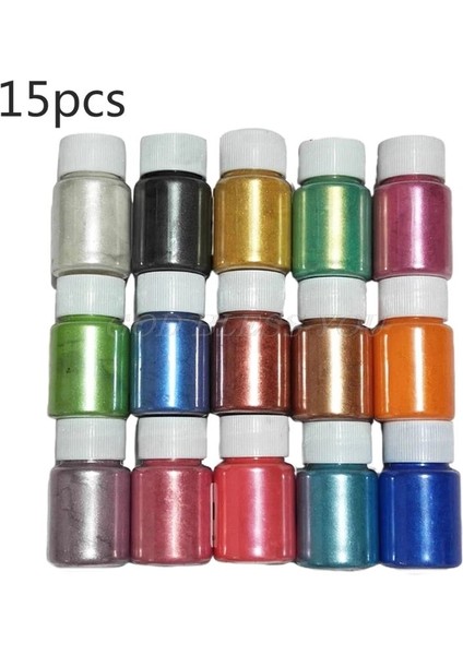 15 Renk Stili 1 Takım Sedefli Mika Tozu Epoksi Reçine Boya Inci Pigment Dıy Takı El Sanatları Sabun Yapımı Aksesuarı (Yurt Dışından)
