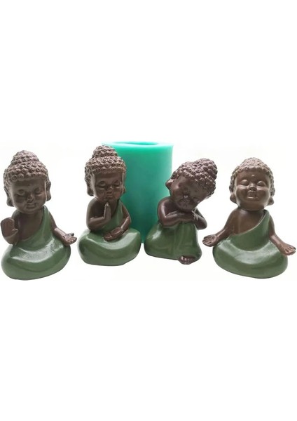 Erik Tarzı 3D Buda Statu Silikon Kalıplar El Yapımı Sabun Mum Kalıp Kek Dekorasyon Araçları Çikolata Tatlı Pişirme Reçine Kalıp Sanat Hediye (Yurt Dışından)