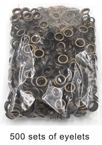 500 Takım Bronz Tarzı 6mm (50 Takım Kuşgözü + Kalıplar) En Gözlü Kalıp Düğme Takma Aracı Metal Perçin Deliği Kuşgözü Aracı El Basma Düğmesi Makinesi (Yurt Dışından)