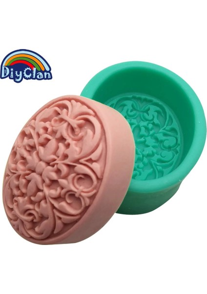 S0249TT Stili Oval El Yapımı Çiçek Silikon Sabun Kalıbı Alçı Kek Puding Jöle Tatlı Çikolata Kalıp Dekoratif Sabun Kalıbı S (Yurt Dışından)