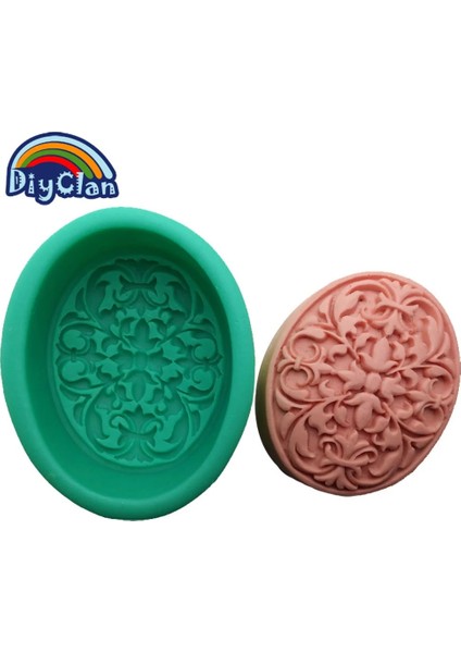 S0249TT Stili Oval El Yapımı Çiçek Silikon Sabun Kalıbı Alçı Kek Puding Jöle Tatlı Çikolata Kalıp Dekoratif Sabun Kalıbı S (Yurt Dışından)