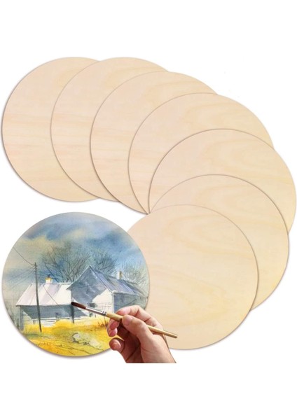 6X8CM 10 Adet Stil Çapı Doğal Bitmemiş Yuvarlak Ahşap Dilimleri Daireler Dıy Craft Çocuklar Için Diskler Noel Boyama Oyuncaklar Süs Dekor (Yurt Dışından)